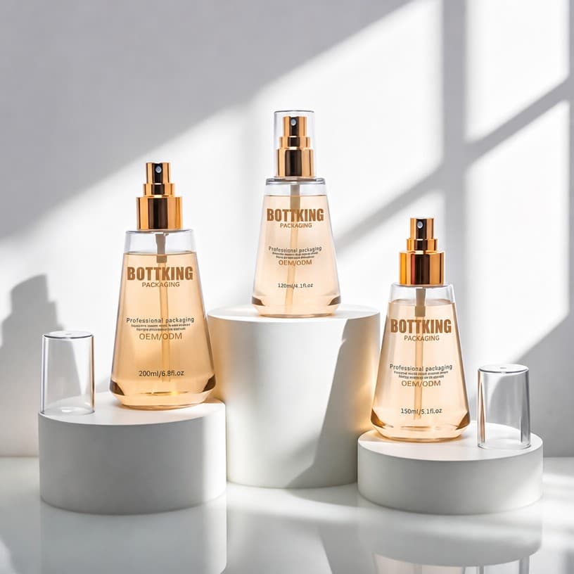 Empty Conical Fine Mist Skin Care Dispenser Bottles — pack family view with matching formats