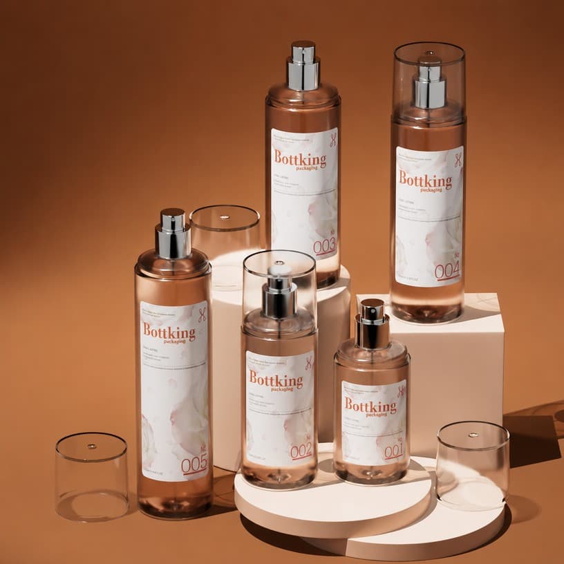 Amber Plastic PET Toner Lotion Skin Care Serum Bottle — closure and dispensing detail